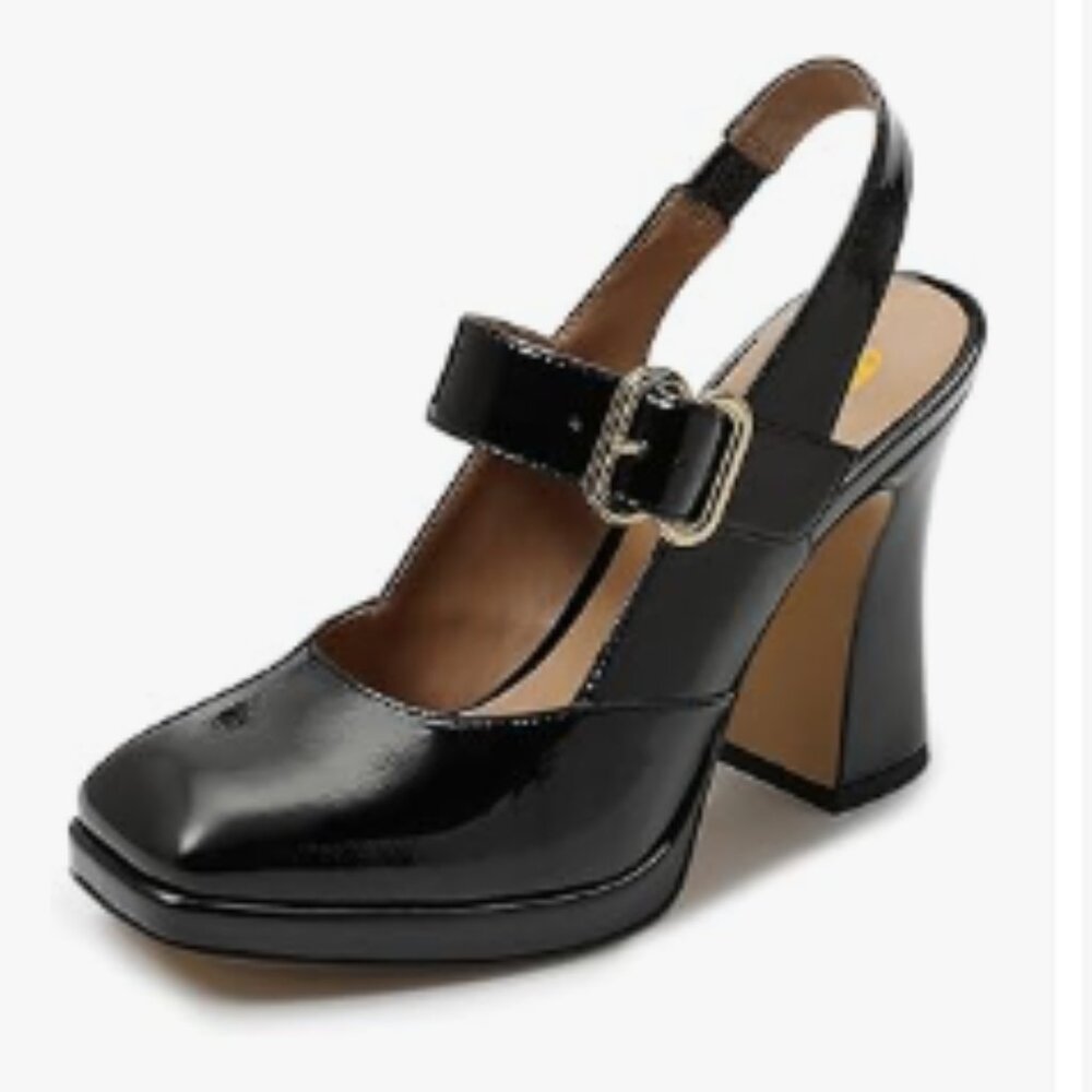 Elegant Black Women's Slingback Heels